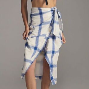 Anthropologie (Maeve) Midi Wrap Skirt w/ Side Zipper, Size 10